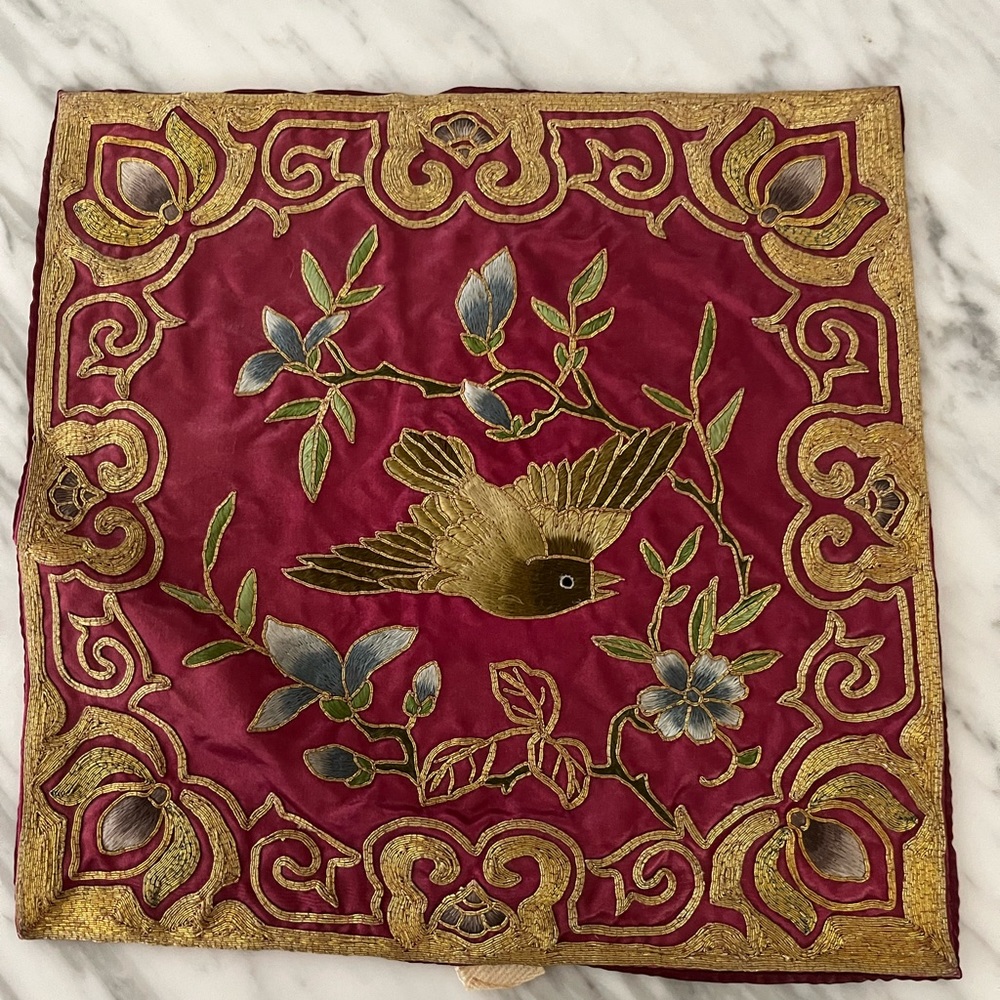 Vintage BOUGHT IN CHINA Silk Table Mat